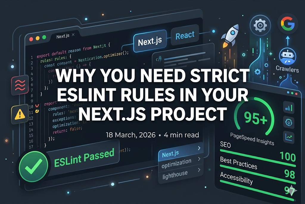 Why You Need Strict ESLint Rules in Your Next.js Project Why You Need Strict ESLint Rules in Your Next.js Project - Written by Uday K. Jasani, Senior Next.js & React Developer