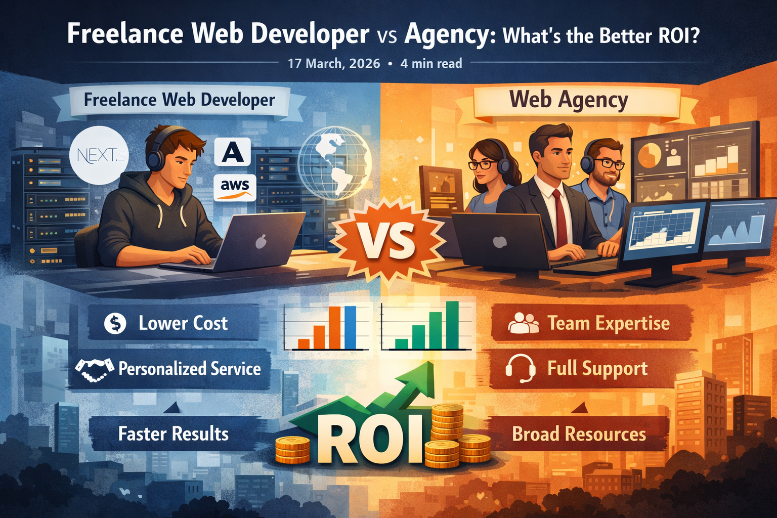 Freelance Web Developer vs Agency: What's the Better ROI? Freelance Web Developer vs Agency: What's the Better ROI? - Written by Uday K. Jasani, Senior Next.js & React Developer