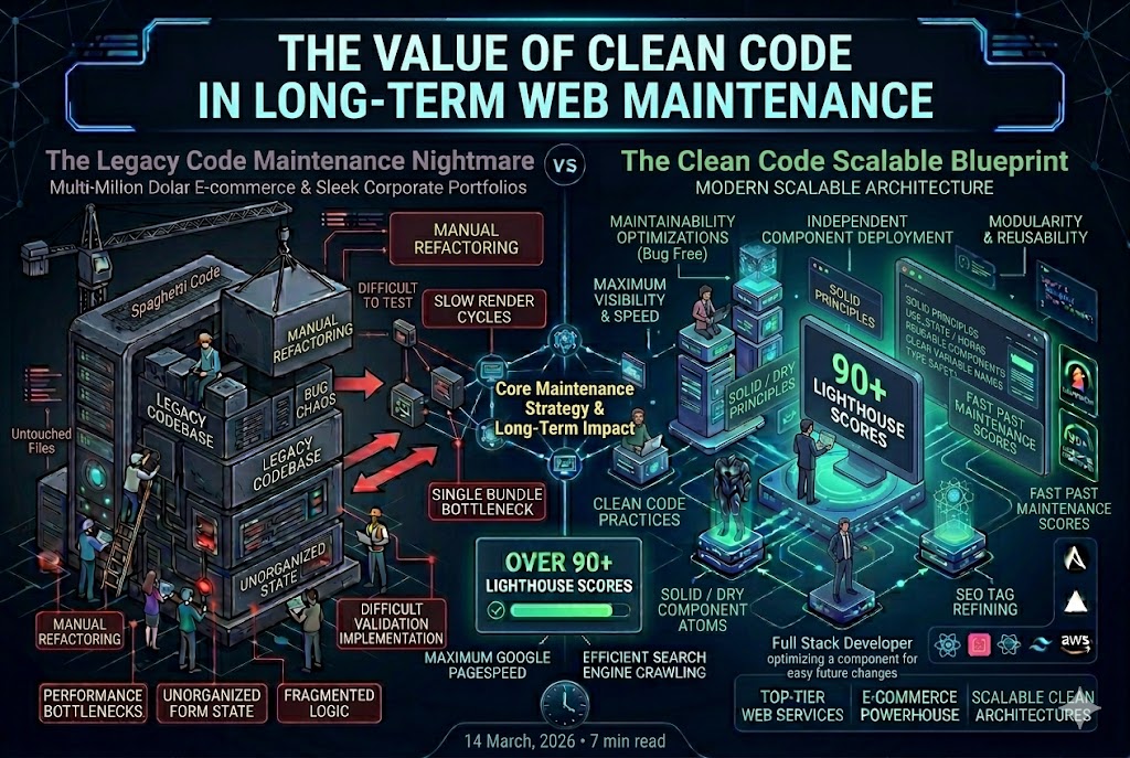 The Value of Clean Code in Long-Term Web Maintenance The Value of Clean Code in Long-Term Web Maintenance - Written by Uday K. Jasani, Senior Next.js & React Developer