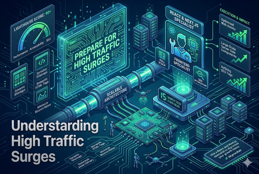 How to Prepare Your React App for High Traffic Surges How to Prepare Your React App for High Traffic Surges - Written by Uday K. Jasani, Senior Next.js & React Developer